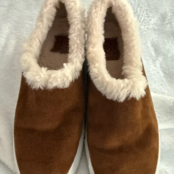 Tory Burch Miller Suede Festival Brown Wool Lined Shoes 6.5 Women’s EUC - Picture 3 of 10
